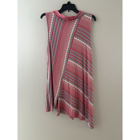 Habitat Clothes Tunic Top Size M Pink Gray Flared Swing Tank Sleeveless Cowl - Picture 14 of 15